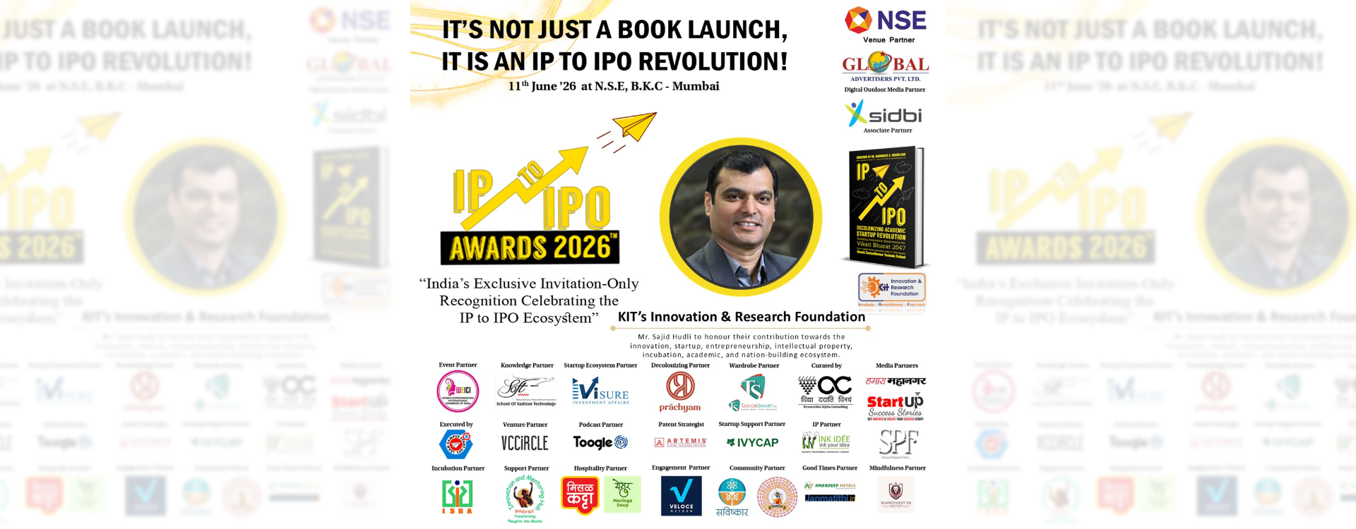 Mr. Sajid Hudli to honour their contribution with the IP to IPO AWARDS 2026, held at National Stock Exchange (NSE), Mumbai